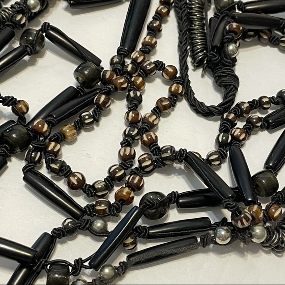 artisan crafted boho mixed multi strand necklace - Picture 8 of 9